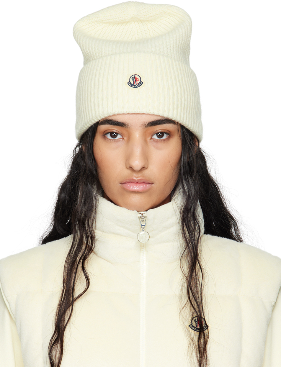 

Шапка-бини из шерсти цвета «Off-White» Moncler