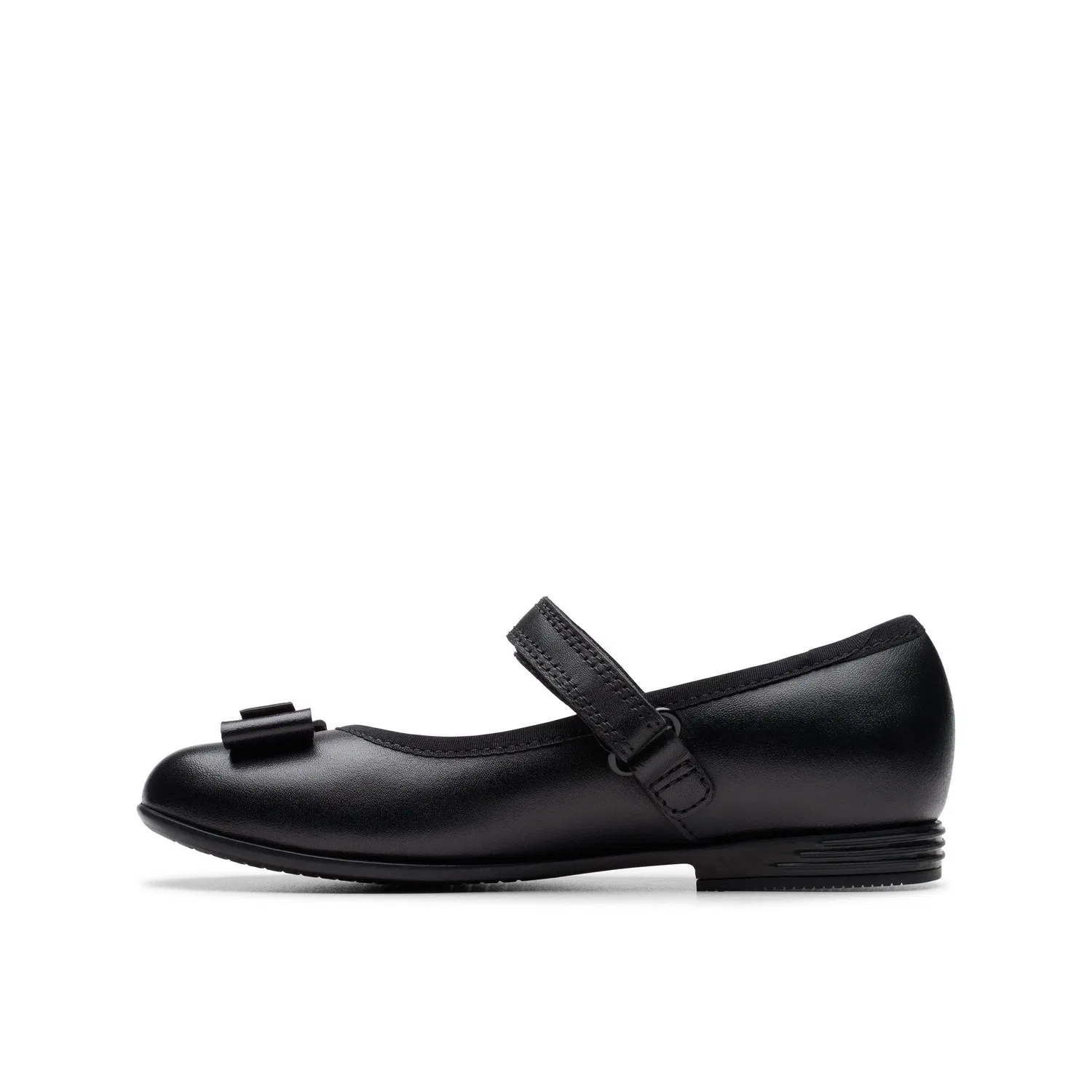 Школьные туфли Clarks Finja Tap, кожаные, на липучке, черные — фото 2
