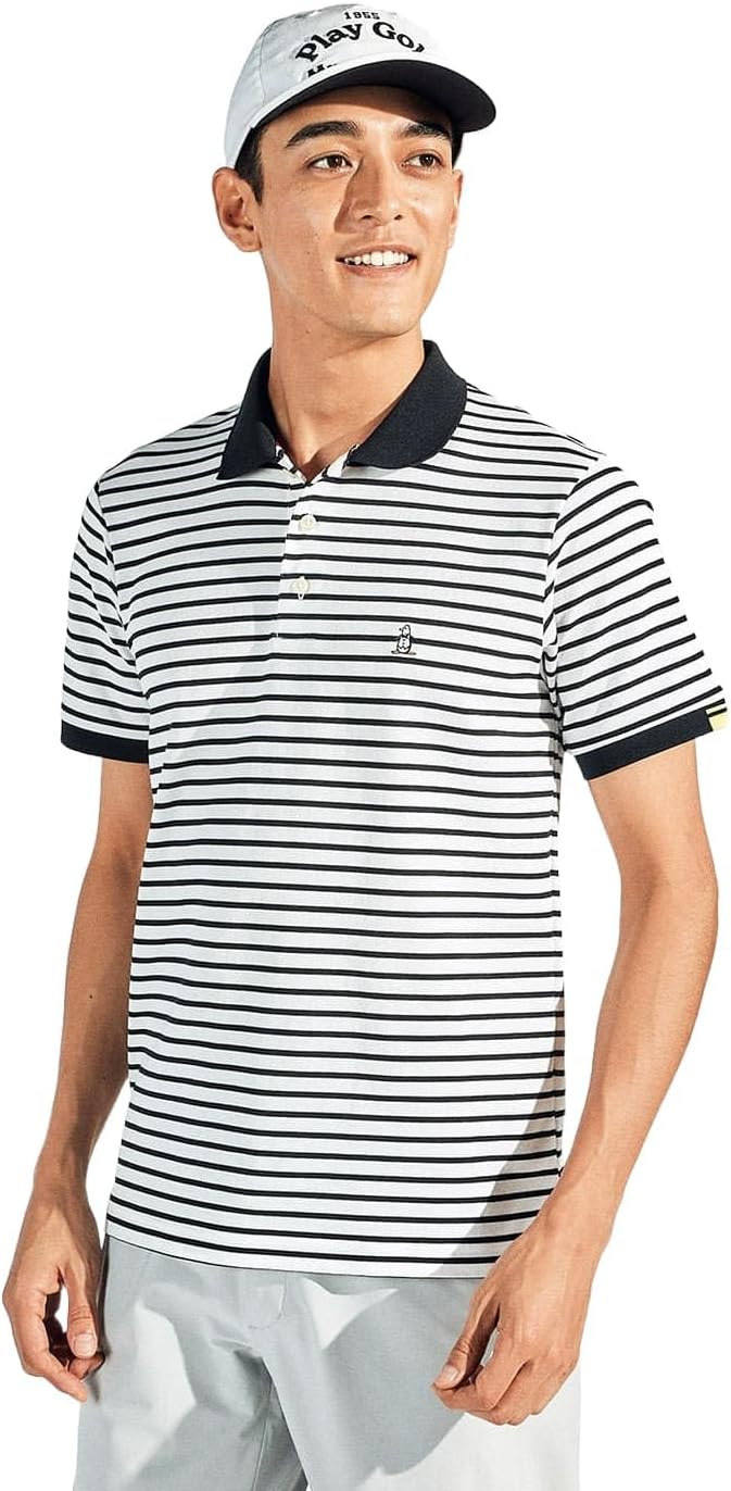 

Мужская рубашка с коротким рукавом Muning Wear MG5SHS52M, воротник, отделка по краю, влагоотводящая, быстросохнущая, солнцезащитная, для игры в гольф Munsingwear, белый