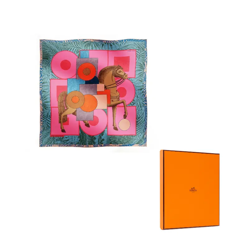 

Шелковый шарф унисекс, разноцветный Hermes, мультиколор