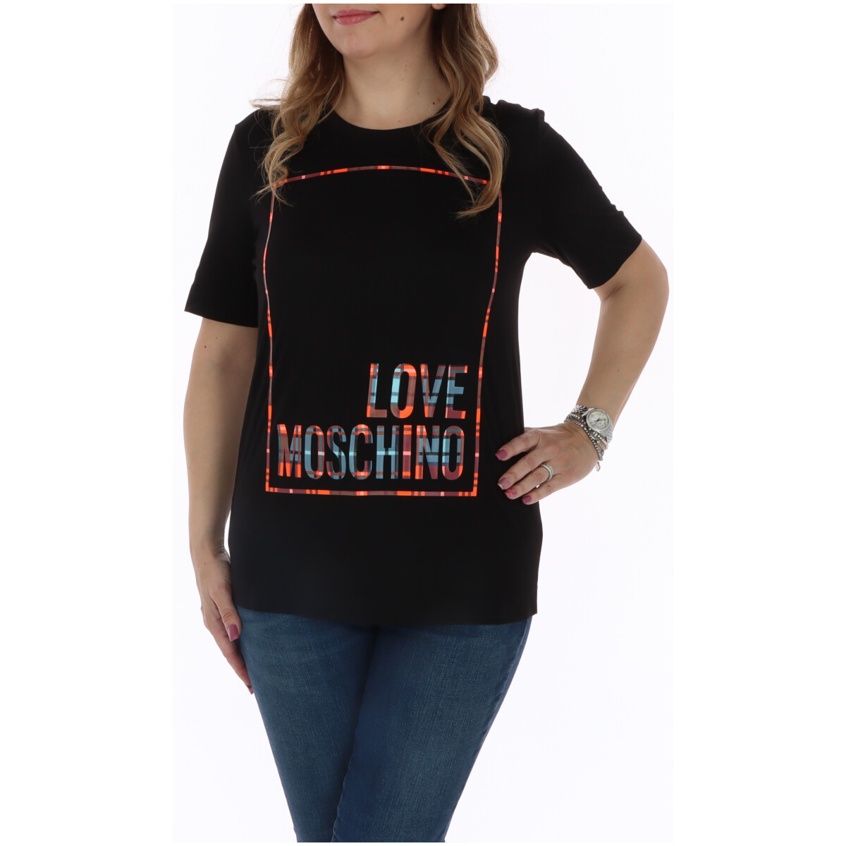 

Футболка женская Love Moschino с принтом, черный