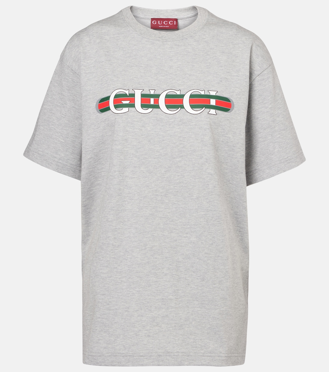 

Футболка из хлопкового джерси с логотипом Gucci, Grey Melange/Mc