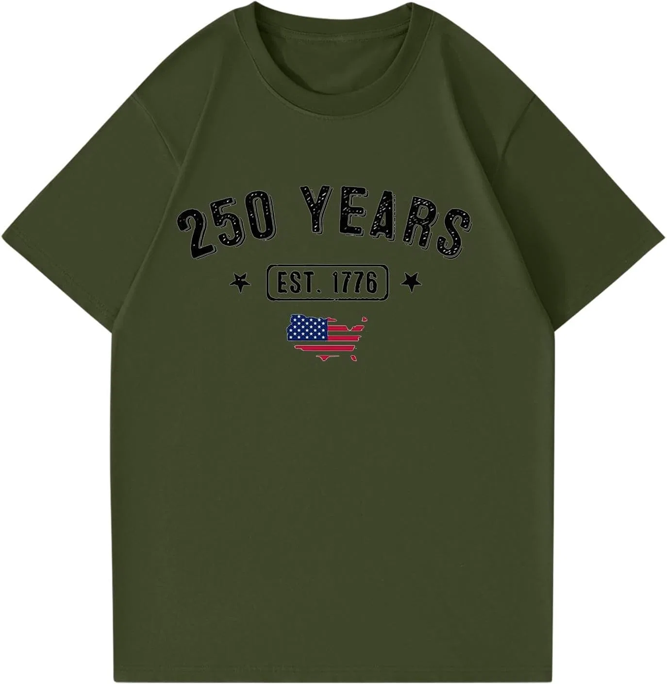 Женская футболка с принтом Independence Day, короткий рукав, свободный крой, цвет 1-dark Green — фото 3