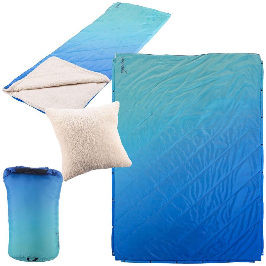 

SKANDIKA Кемпинговое одеяло Liva - 4-в-1 одеяло для отдыха на природе - спальный мешок - подушка - водонепроницаемое