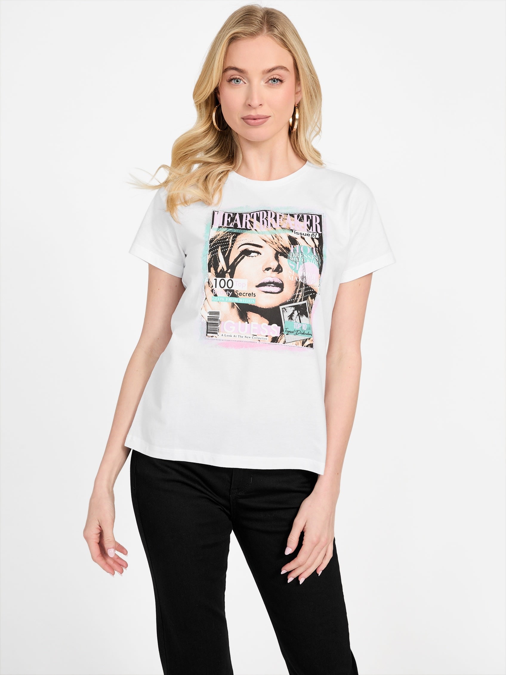 

Футболка Eco Heartbreaker Guess Factory, цвет pure white