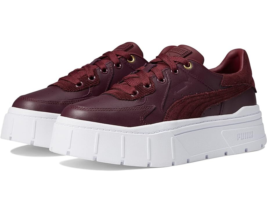 

Кроссовки PUMA Mayze Stack Edgy Cord, цвет Aubergine/Puma Team Gold