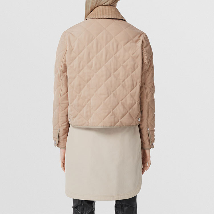 Пальто укороченное Burberry желто-коричневый — фото 4
