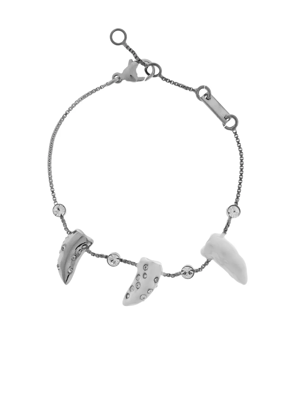 

Браслет с подвесками, украшенный кристаллами Marni, серебряный