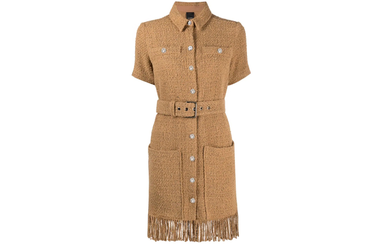 

PINKO Платье с короткими рукавами женское цвета хаки