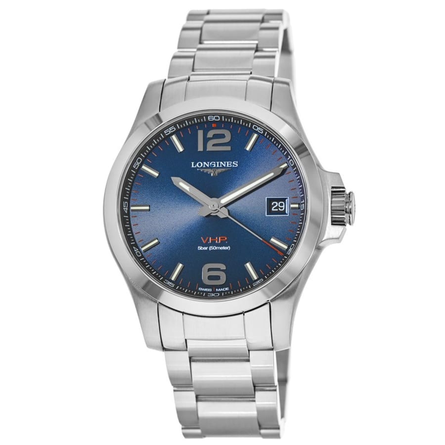 

Мужские часы Longines Conquest VHP с синим циферблатом из стали L3.716.4.96.6