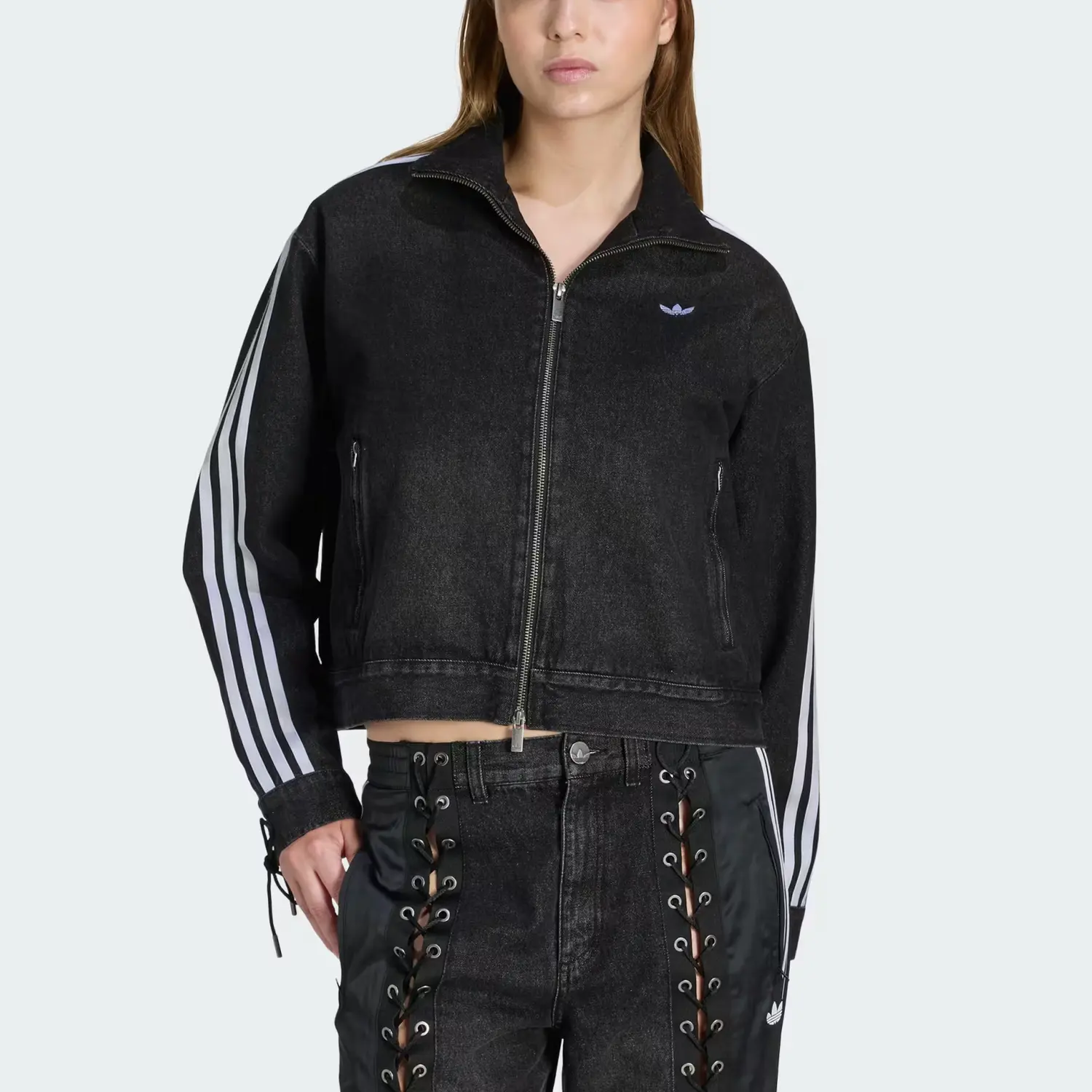 Джинсовая куртка FB с завязками, женская Adidas Originals, черный — фото 4