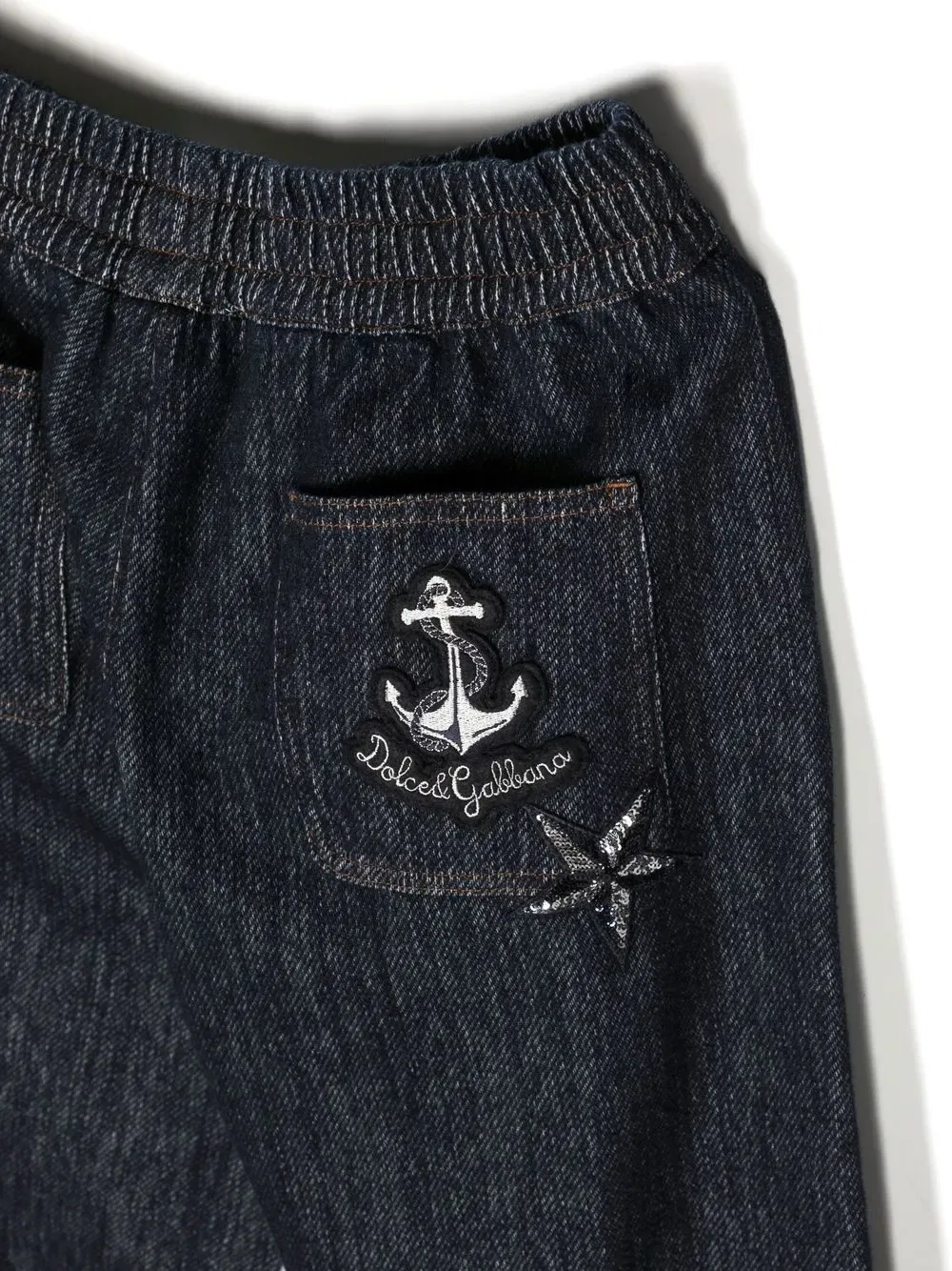 Зауженные джинсовые брюки Anchor-patch Dolce & Gabbana Kids, синий — фото 3