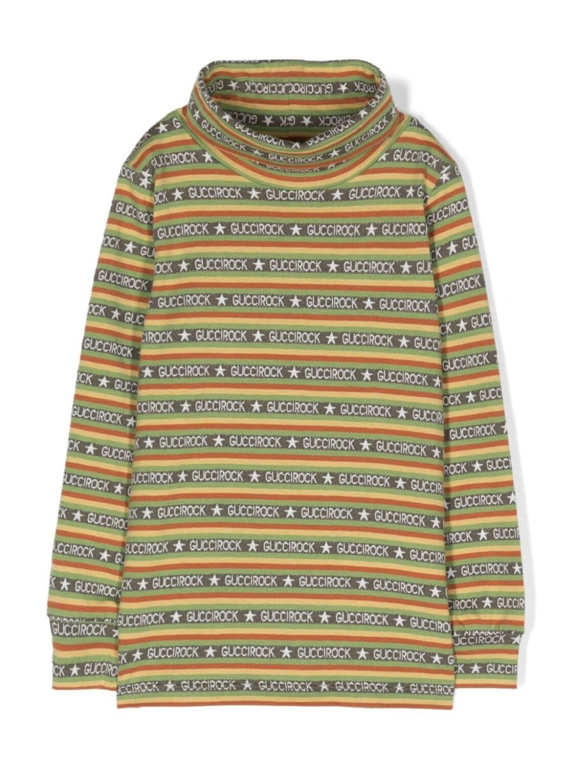 

Gucci Kids джемпер с высоким воротником и принтом Guccirock, желтый