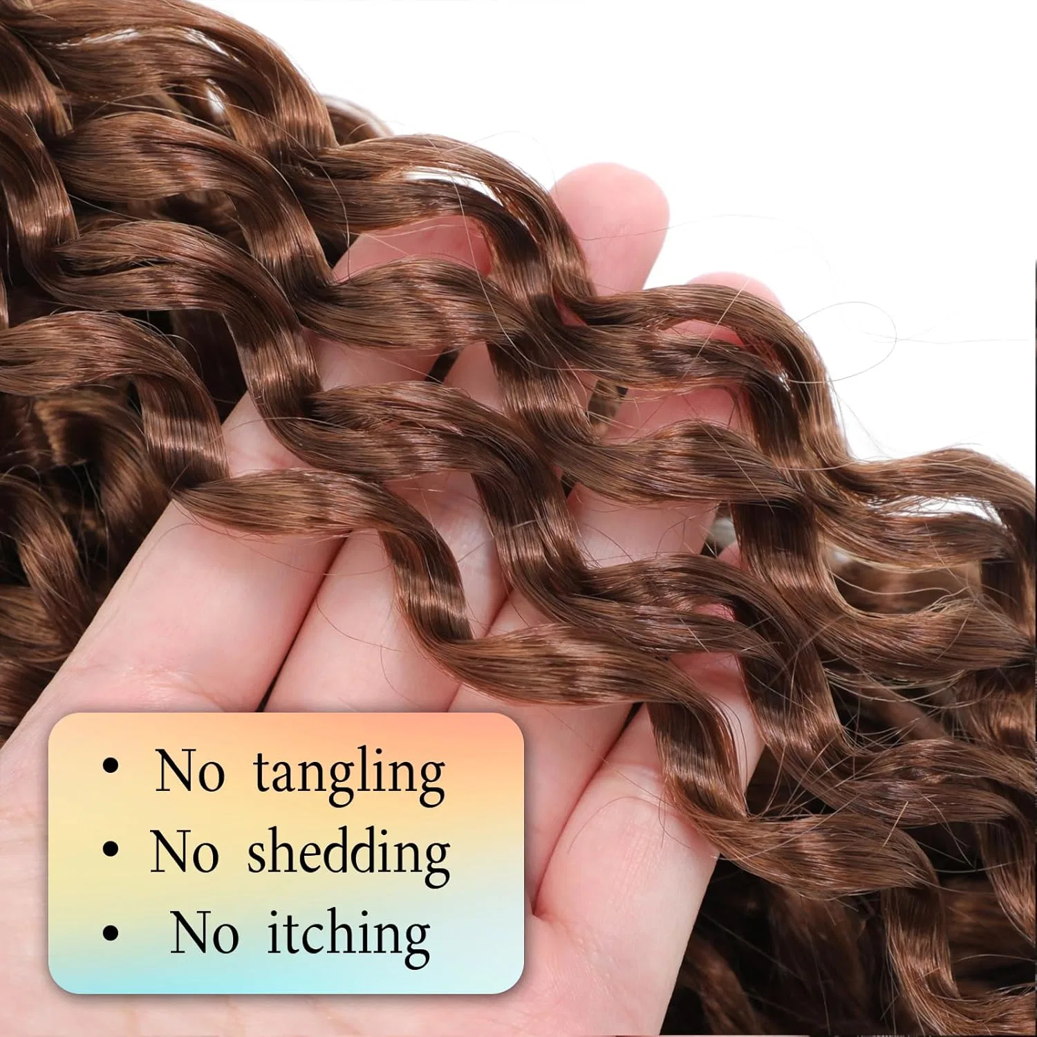 Набор из 8 упаковок GoGo Curl Crochet Hair, 18 дюймов, длинные кудрявые волосы для наращивания (30#, 18 дюймов, 8 упаковок) Fanlutyin, 30# — фото 4