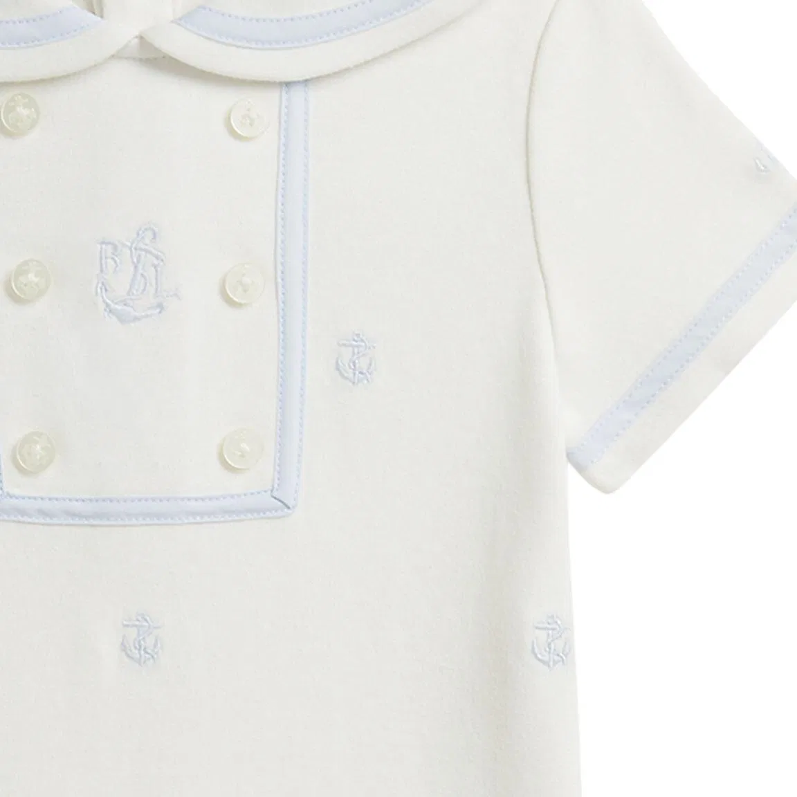 Комбинезон короткий Polo Ralph Lauren белый выбеленный — фото 4