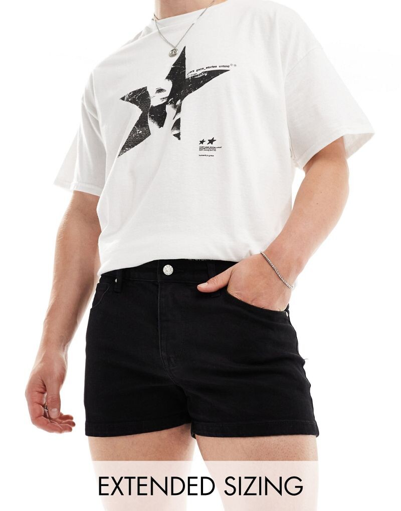 

Черные суперкороткие узкие шорты ASOS DESIGN
