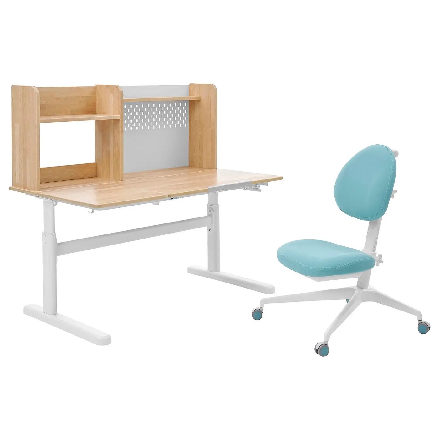 Детский стол и стул BERGLÄRKA/DAGNAR IKEA, 120x70 см, цвет solid birch/turquoise