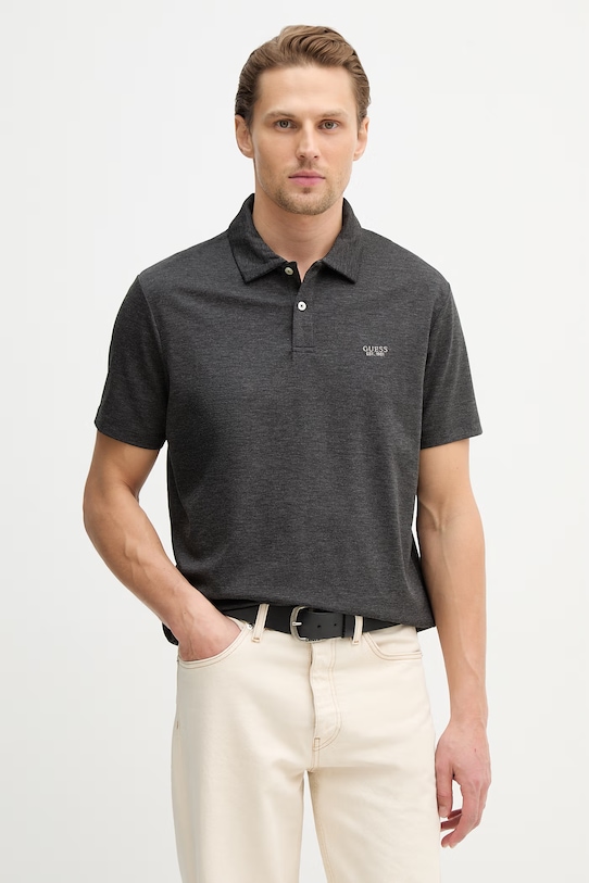 

Поло heather Guess, серый