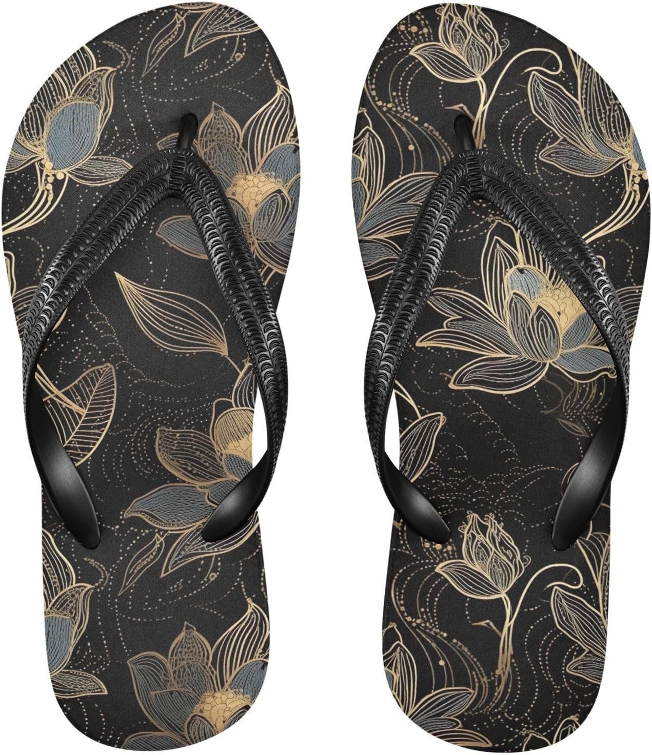 

Мужские пляжные шлепанцы Gold Lotus черного цвета, резиновые, нескользящие, для душа и летней носки Sinestour