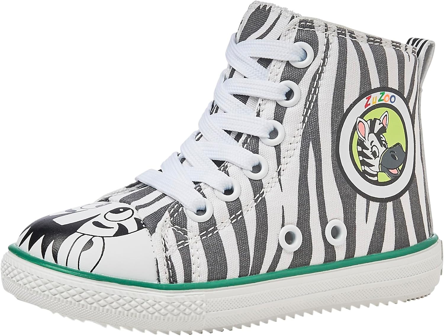 

Детская обувь ZuZoo с животными, высокие кеды из ткани, Bohdi the Zebra