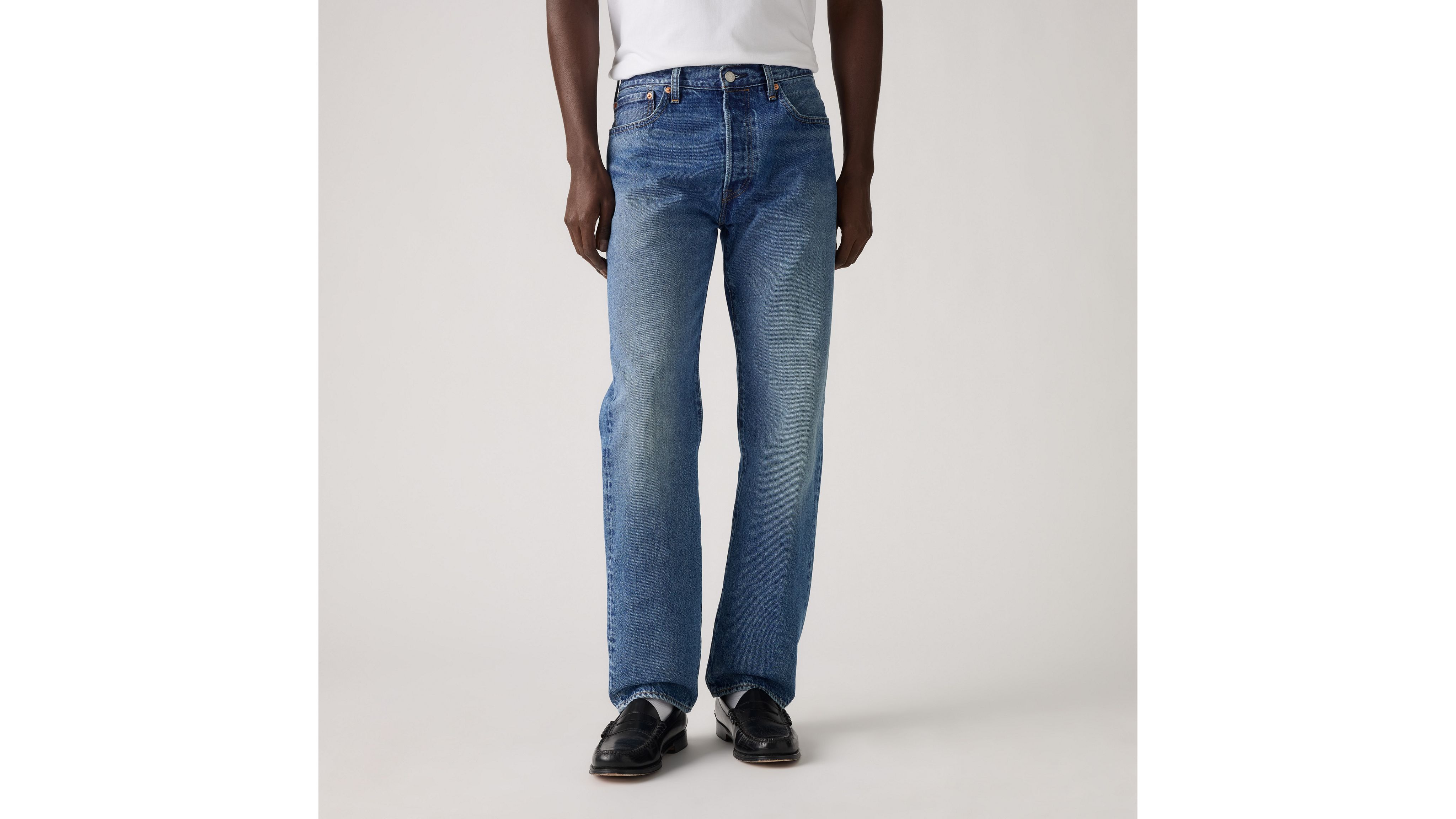 Мужские джинсы Levi's 501 Original Thermodapt, классический синий деним средней тональности