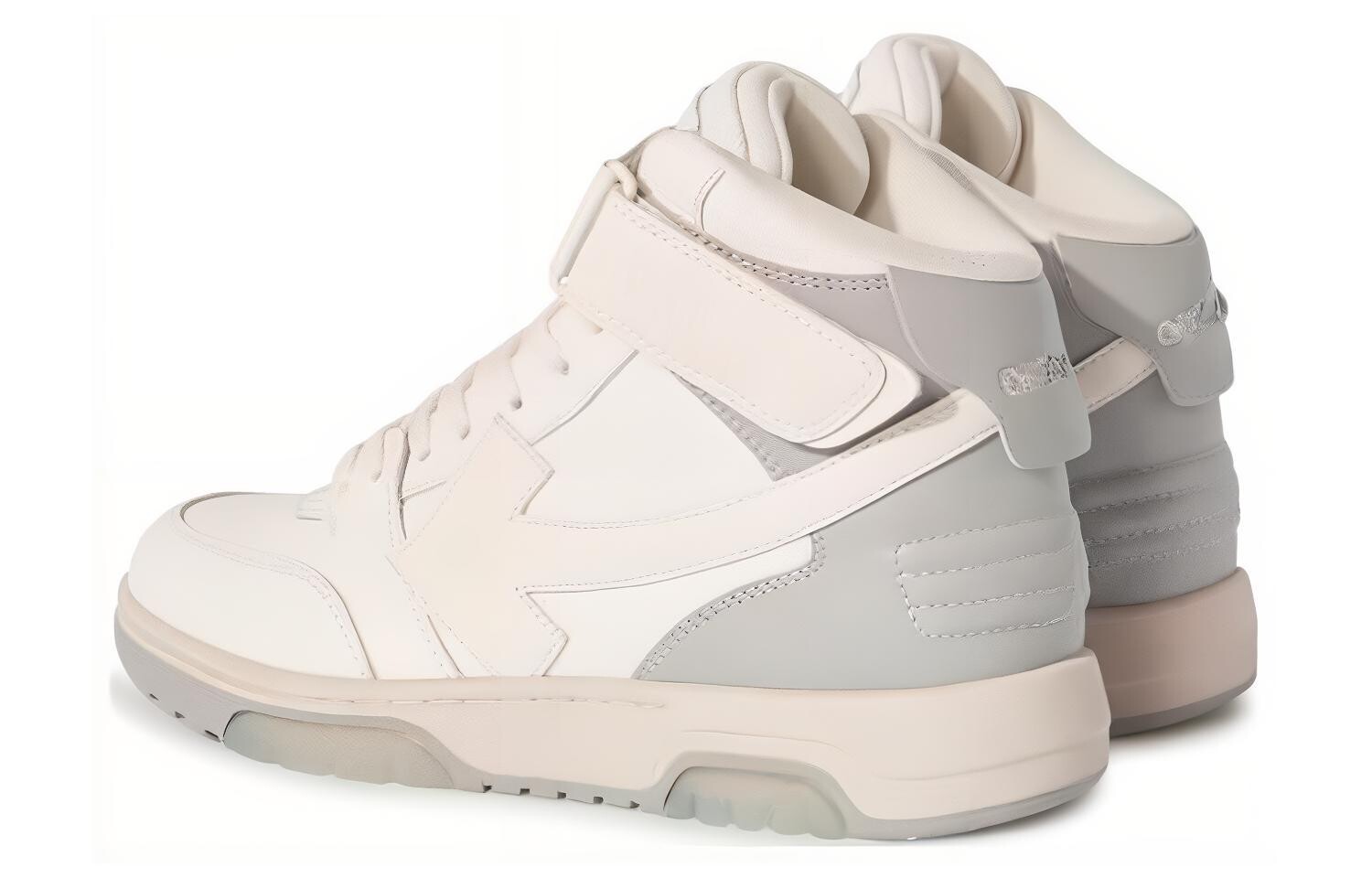 Кроссовки мужские Off-White Out Of Office средней высоты, белый / серый — фото 4