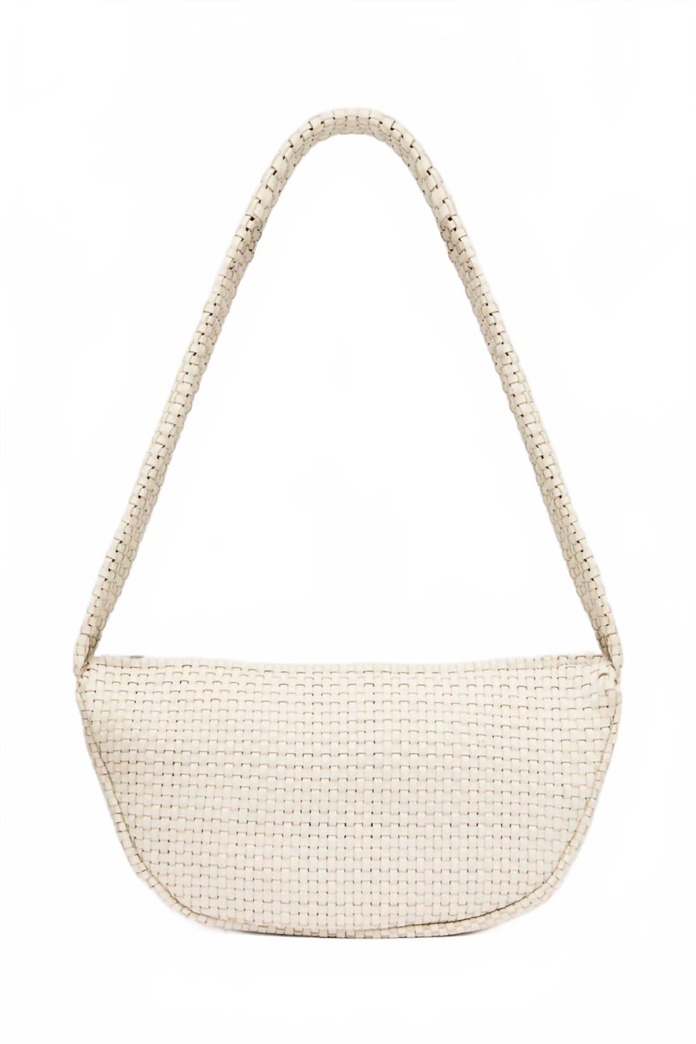 

Женская сумка-полумесяц с плетением Lattice Weave кремового цвета St. Agni, кремовый