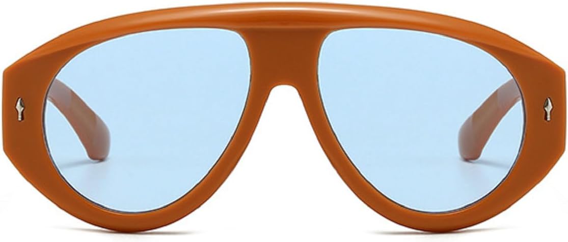 

Модные солнцезащитные очки-пилот для женщин, защита от УФ-излучения UV400, ретро-стиль Y2K, декор с заклепками, градиентный переход цвета, модные мужские круглые солнцезащитные очки mincl, C2