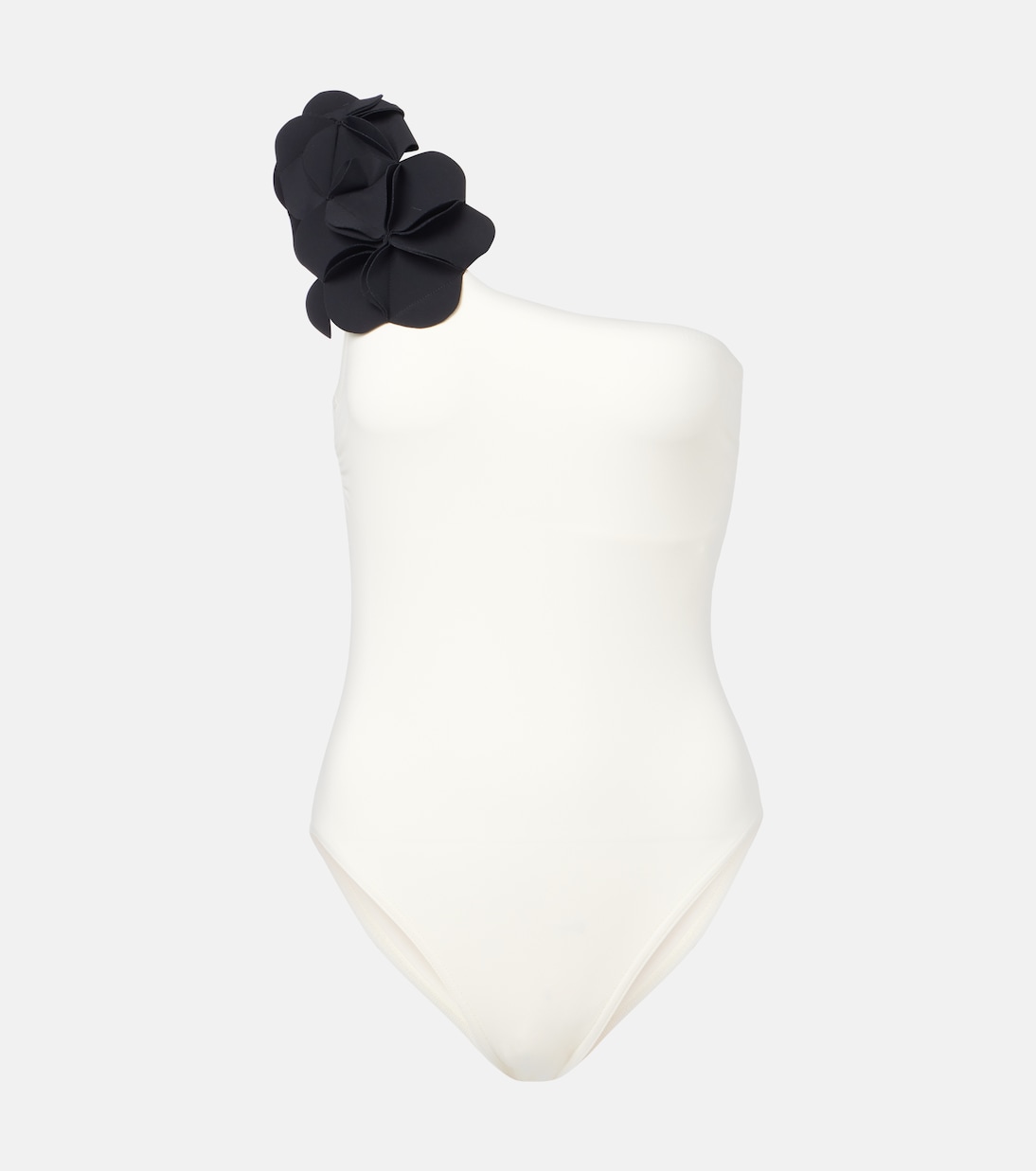 

Купальник Tess с цветочными аппликациями на одно плечо Karla Colletto, Cream/ Black