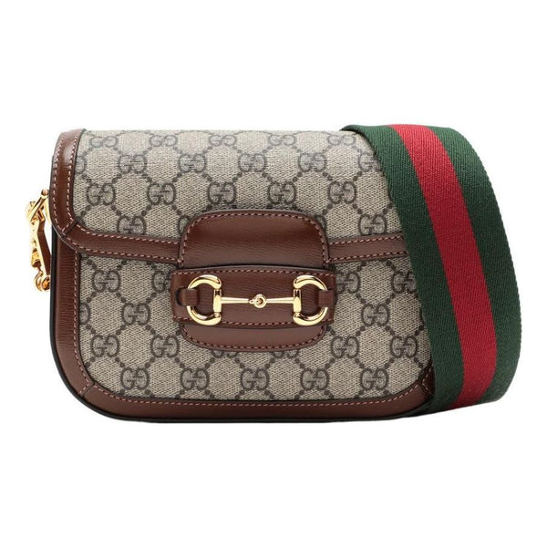 

Сумка horsebit 1955 retro shoulder messenger bag 'ebony brown' Gucci, бежевый