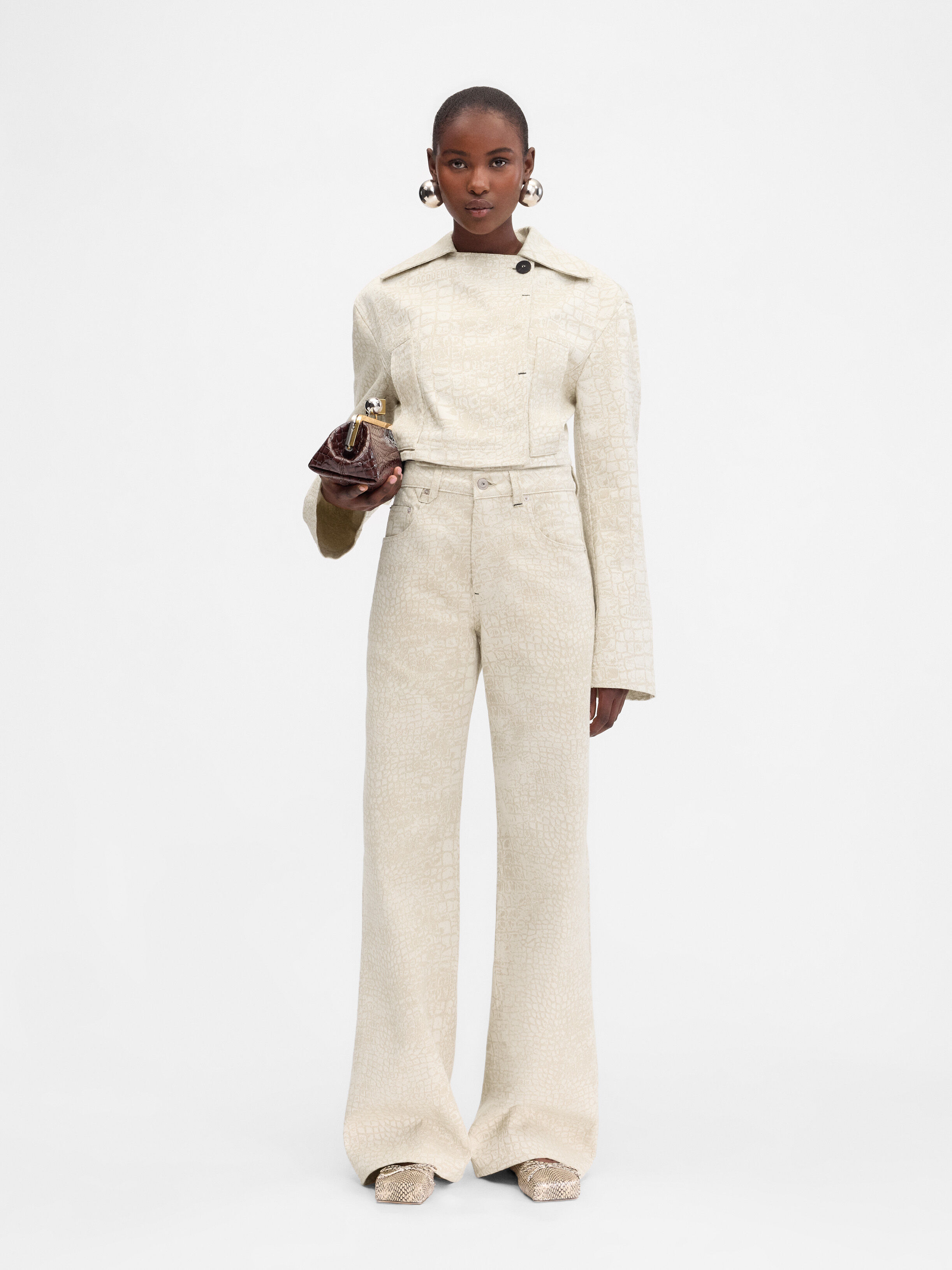 

Мешковатые джинсы JACQUEMUS The wide de-Nîmes denim pants, бежевый
