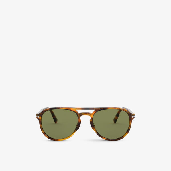 

PO3235S солнцезащитные очки в ацетатной оправе в пилотной оправе Persol, коричневый
