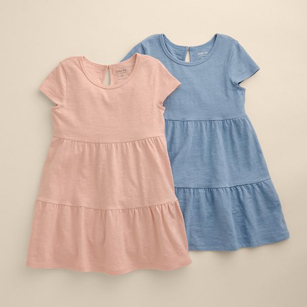 Детский набор из 2 платьев с ярусами Little Co. By Lauren Conrad, Peach Layer