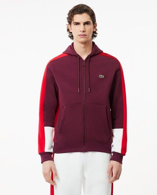 

Толстовка Jogger с колор-блоками и капюшоном Lacoste, бордовый