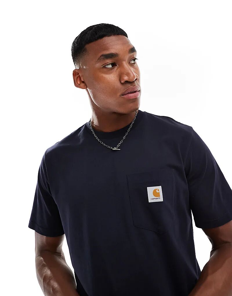 

Футболка с карманом в темно-синем цвете Carhartt WIP