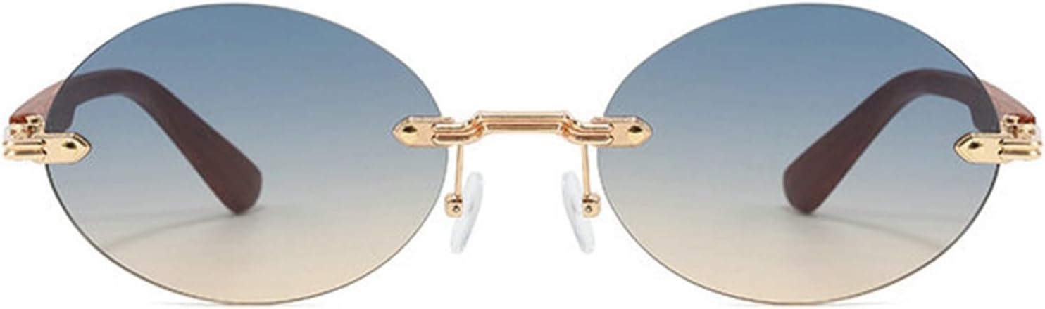 

Солнцезащитные очки Helena в овальной деревянной оправе без оправы, женские, в стиле 90-х, с прозрачными градиентными линзами и защитой от УФ-излучения UV400, мужские, в стиле панк, C7