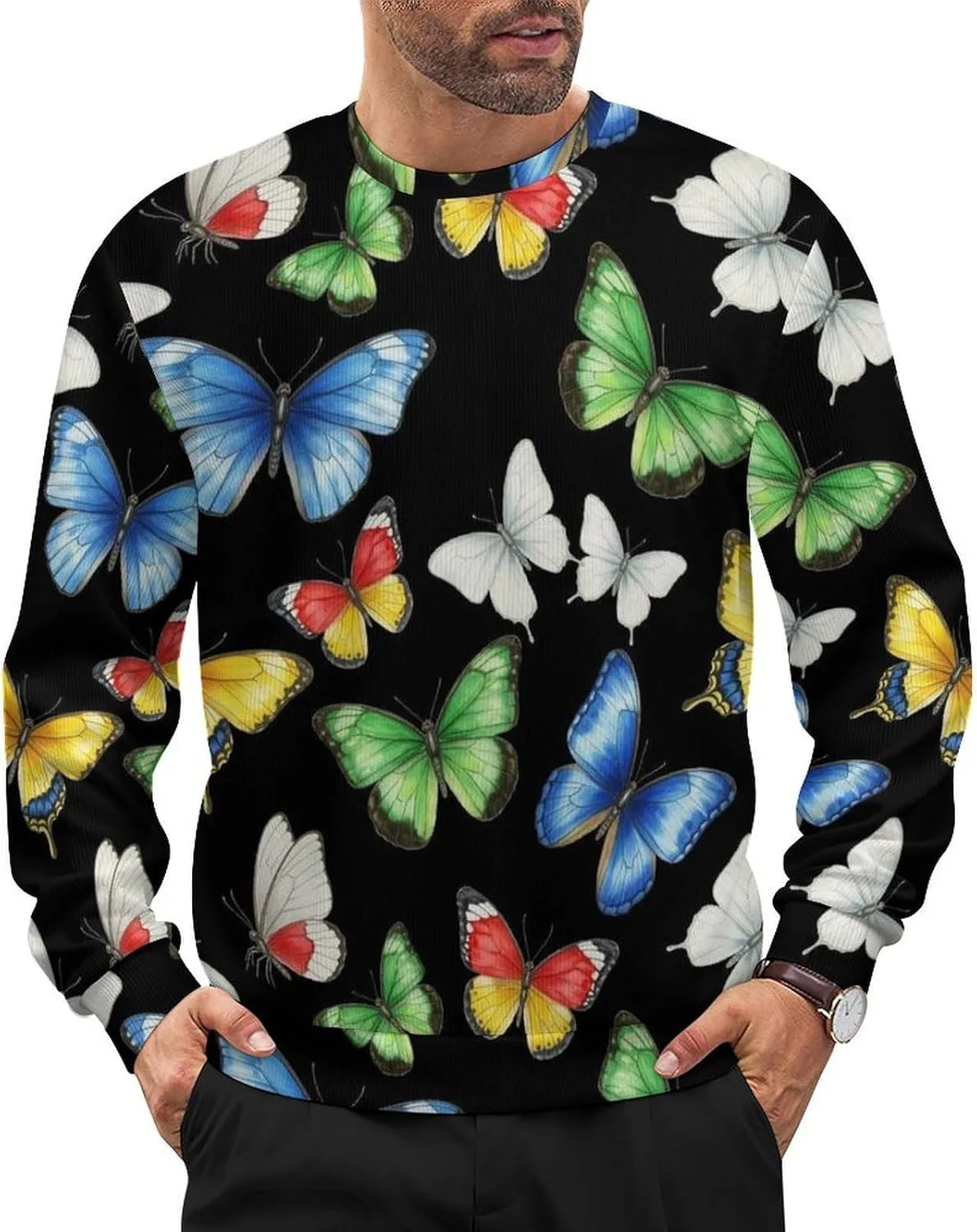 

Мужской вязаный свитер Casual Textured Pullover с длинными рукавами Meaudiwes