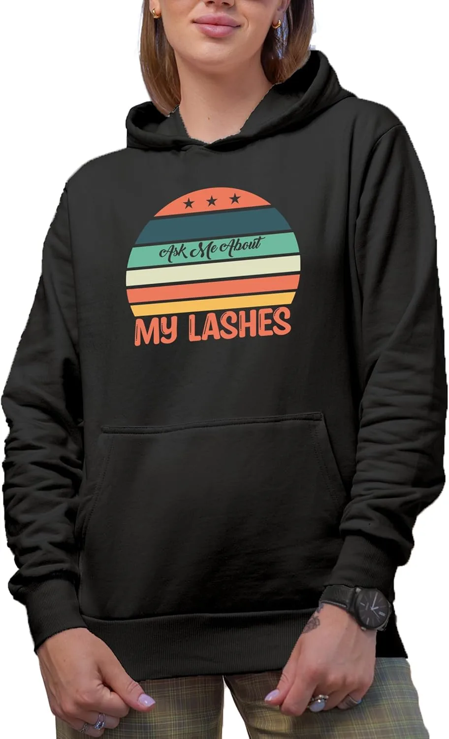 

Толстовка с надписью "Ask Me About My Lashes" Make Your Mark Design