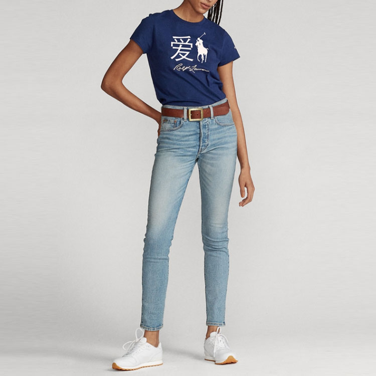 Футболка женская морская синяя Polo Ralph Lauren — фото 3