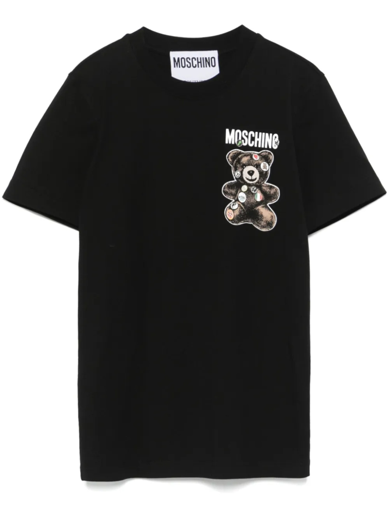 

Футболка с принтом плюшевого мишки Moschino, черный