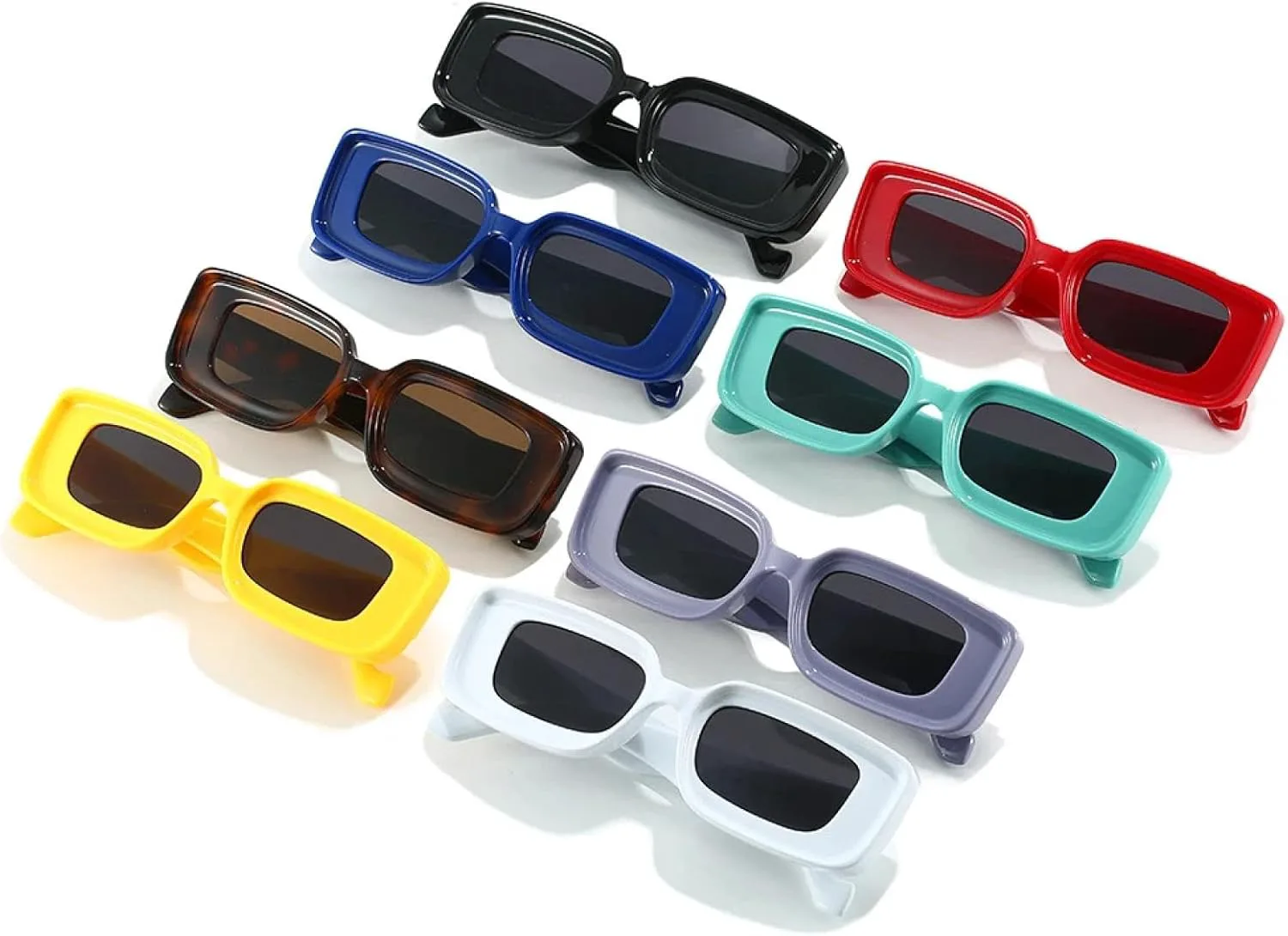 

Роскошные прямоугольные солнцезащитные очки для женщин и мужчин в винтажном стиле, популярные панк-очки с защитой от УФ-излучения UV400 TKKTLLT, Leopard Tea