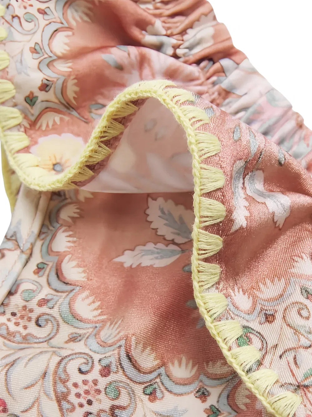 Купальник с оборками и цветочным принтом Zimmermann Kids, оранжевый — фото 3
