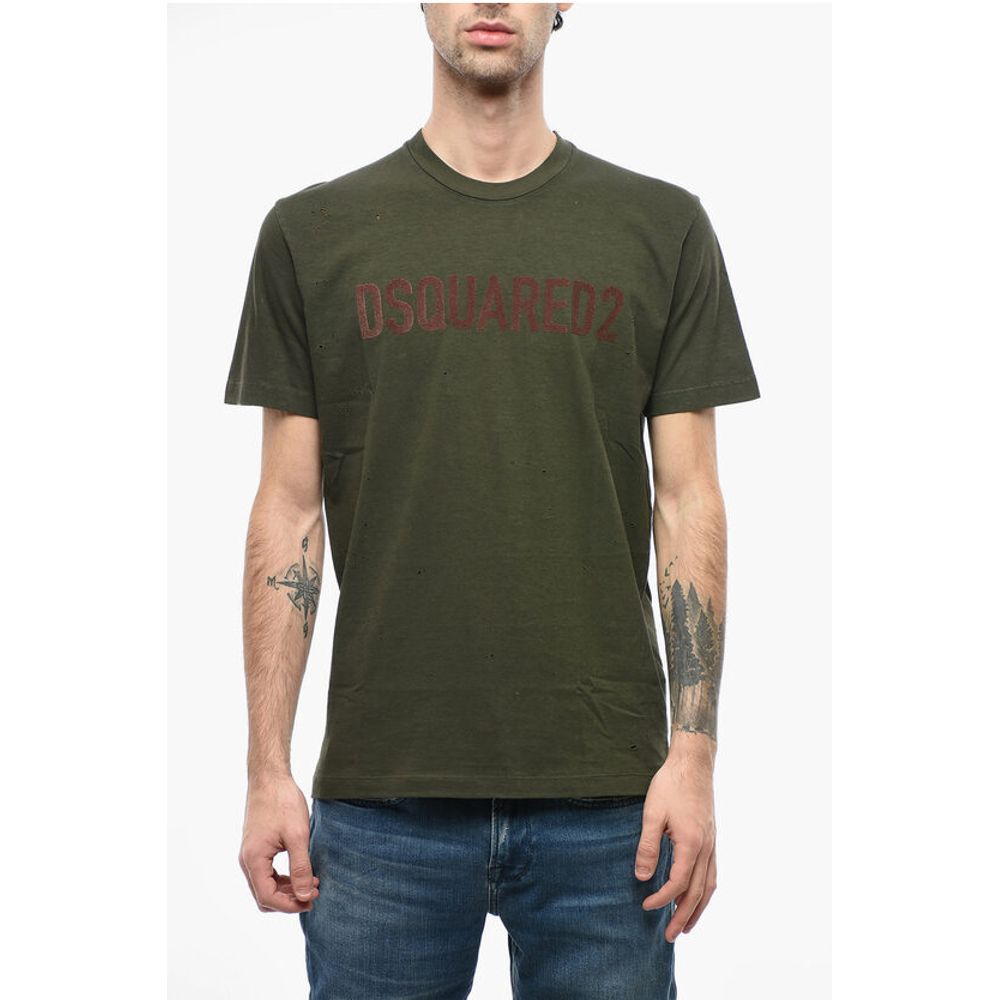

Футболка с логотипом и эффектом потертости Dsquared2, Green