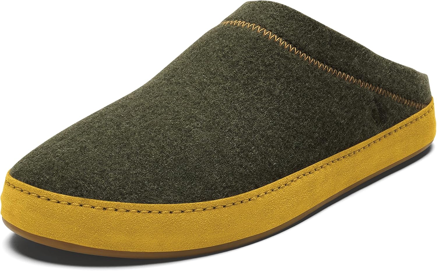 

Мужские тапочки-муляжи OLUKAI Hamani Hulu из шерсти, мягкие и удобные тапочки с высококачественными материалами, овчина и итальянский фетр, для ношения весь день, оливковый