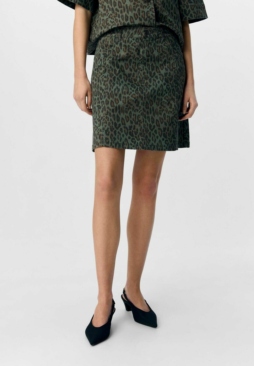 

Джинсовая юбка LEOPRINT - A-line skirt Object, хаки