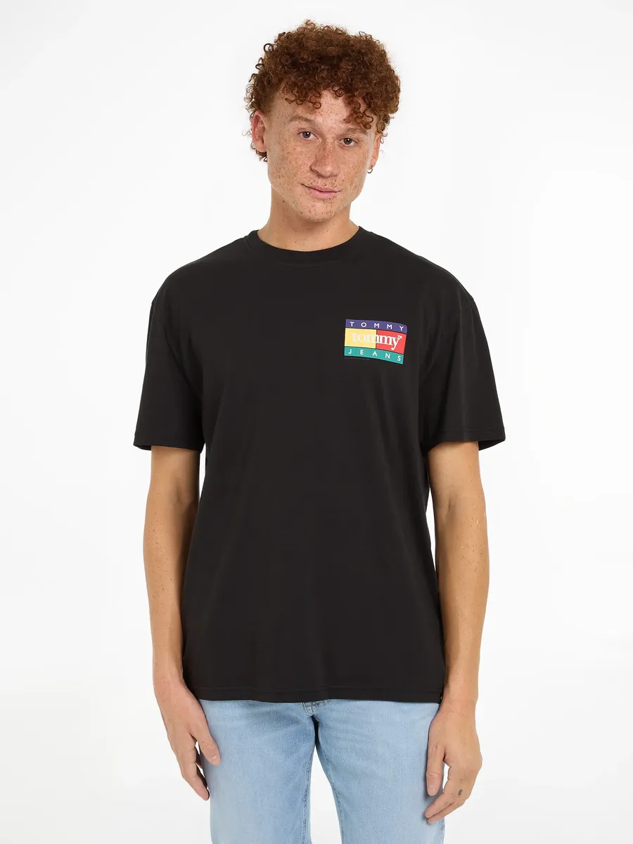 

Футболка Tommy Jeans "TJM REG POP COLOR FLAG TEE EXT" с логотипом, черный
