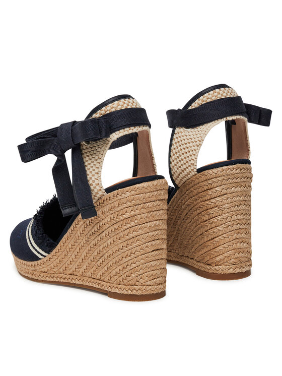 Эспадрильи Fringe Canvas High Wedge FW0FW08878 Tommy Hilfiger, синий — фото 3