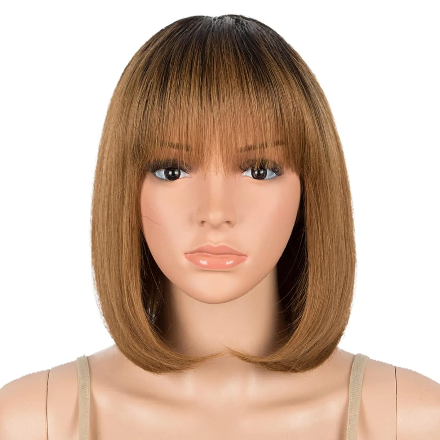 Парик из натуральных волос Real Hair Wig с челкой, короткий боб-пикси, 25 см Début, Tt1B/30