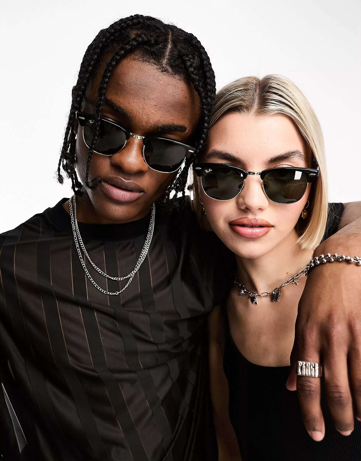 

Черные круглые солнцезащитные очки Ray-Ban Clubmaster