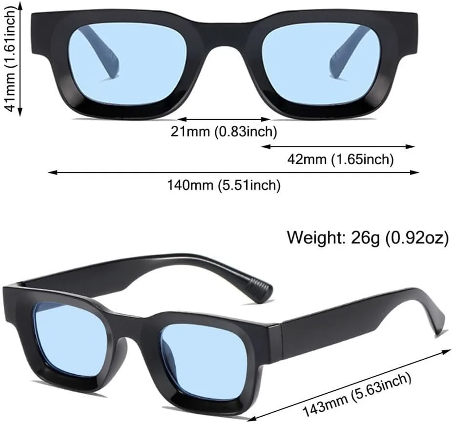 

Винтажные солнцезащитные очки массивные, прямоугольной формы, для пляжа/путешествий/уличной моды, с защитой от УФ-излучения UV400, для женщин и мужчин KTUCN, White